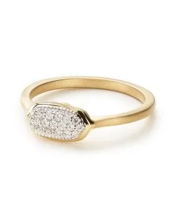 Kendra Scott Isa Ring In Pave Diamond And 14k Yellow Gold