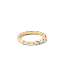 Kendra Scott Isabella 14k Yellow Gold Half Eternity Band Ring In White Diamond
