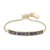 Kendra Scott Jack Adjustable Gold Chain Bracelet In Multi Crystal -Earrings Bracelets Elegant Shop kendra scott jack delicate chain bracelet gold multi multi crystal 00 lg