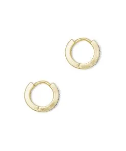 Kendra Scott Jack Gold Huggie Earrings In White Crystal -Earrings Bracelets Elegant Shop kendra scott jack huggie earring gold white cz 01 lg