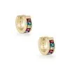 Kendra Scott Jack Gold Huggie Earrings In Multi Crystal -Earrings Bracelets Elegant Shop kendra scott jack huggie hoop gold multi nano gems 00 lg