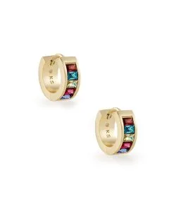 Kendra Scott Jack Gold Huggie Earrings In Multi Crystal