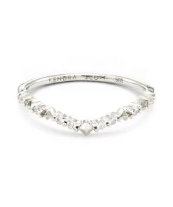 Kendra Scott Jaclyn 14k White Gold Band Ring In White Diamond