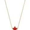 Kendra Scott Jae Star Gold Pendant Necklace In Bright Red Drusy