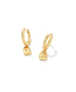 Kendra Scott Jess Lock Huggie Earrings In Gold