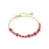 Kendra Scott Jovie Gold Beaded Delicate Chain Bracelet In Bronze Veined Red And Fuchsia Magnesite -Earrings Bracelets Elegant Shop kendra scott jovie beaded delicate chain bracelet gold pink red magnesite 00