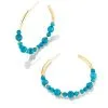 Kendra Scott Jovie Gold Beaded Hoop Earrings In Variegated Dark Teal Magnesite -Earrings Bracelets Elegant Shop kendra scott jovie beaded hoop earrings gold varigated dark teal magnesite 00