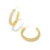 Kendra Scott Juliette Gold Hoop Earrings In White Crystal -Earrings Bracelets Elegant Shop kendra scott juliette hoop earrings gold white crystal 00