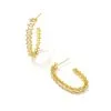 Kendra Scott Juliette Gold Oval Hoop Earrings In White Crystal