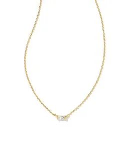 Kendra Scott Juliette Gold Pendant Necklace In White Crystal