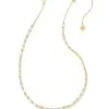 Kendra Scott Juliette Gold Strand Necklace In White Crystal