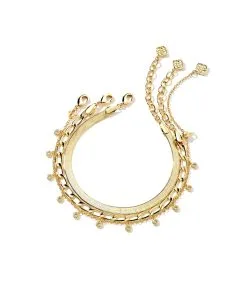 Kendra Scott Kassie Set Of 3 Chain Bracelets In Gold