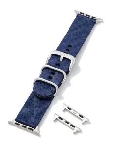 Kendra Scott Kenneth Nylon Watch Band In Navy -Earrings Bracelets Elegant Shop kendra scott kenneth nylon watch band stainless steel navy nylon 01