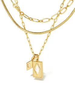Kendra Scott Kinsley Gold Multi Strand Necklace In Ivory Mother-of-Pearl