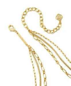 Kendra Scott Kinsley Gold Multi Strand Necklace In Ivory Mother-of-Pearl -Earrings Bracelets Elegant Shop kendra scott kinsley multistrand necklace gold ivory mother of pearl 02