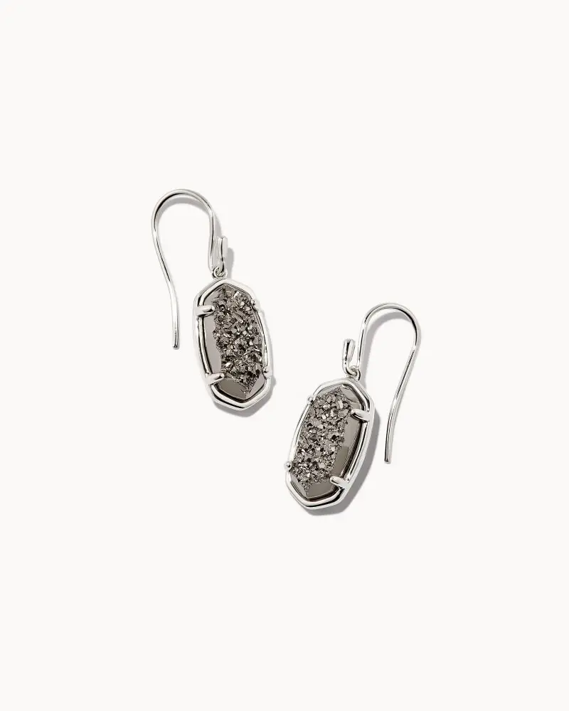 Kendra Scott Lee Sterling Silver Drop Earrings In Platinum Drusy 3 Kendra Scott Lee Sterling Silver Drop Earrings In Platinum Drusy