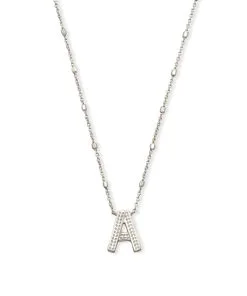 Kendra Scott Letter A Pendant Necklace In Silver