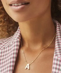 Kendra Scott Letter A Pendant Necklace In Gold -Earrings Bracelets Elegant Shop kendra scott letter a pendant necklace gold 2 1