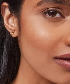 Kendra Scott Lightning Bolt Mini Stud Earrings In 18k Gold Vermeil -Earrings Bracelets Elegant Shop kendra scott lightning bolt mini stud earrings 18k gold vermeil