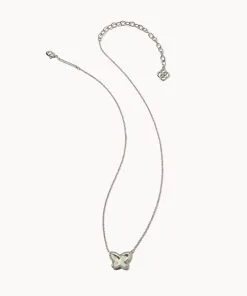 Kendra Scott Lillia Butterfly Silver Pendant Necklace In Dichroic Glass -Earrings Bracelets Elegant Shop kendra scott lillia butterfly pendant necklace rhodium dichroic glass 00 lg