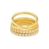 Kendra Scott Livy Gold Rings Set Of 3 In White Crystal -Earrings Bracelets Elegant Shop kendra scott livy ring set of 3 gold white cz 00 lg