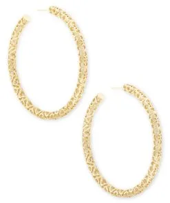 Kendra Scott Maggie Hoop Earrings In Gold Filigree