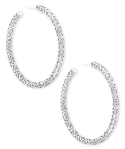 Kendra Scott Maggie Hoop Earrings In Silver Filigree