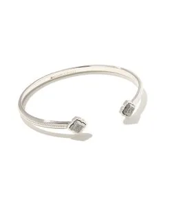 Kendra Scott Mallory Silver Cuff Bracelet In Platinum Drusy