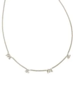Kendra Scott Mama Script Strand Necklace In Silver