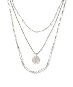 Kendra Scott Medallion Coin Multi Strand Necklace In Silver
