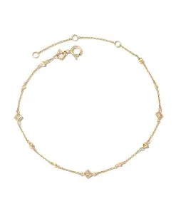 Kendra Scott Michelle 14k Yellow Gold Delicate Bracelet In White Diamond