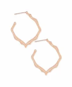 Kendra Scott Miku Hoop Earrings In Rose Gold