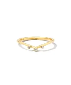 Kendra Scott Noelle 14k Yellow Gold Band Ring In White Diamond