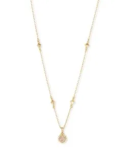 Kendra Scott Nola Gold Pendant Necklace In Iridescent Drusy