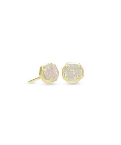 Kendra Scott Nola Gold Stud Earrings In Iridescent Drusy