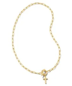 Kendra Scott Olivia Cross Chain Convertible Necklace In Gold