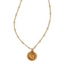 Kendra Scott Om Coin Pendant Necklace In Vintage Gold