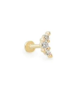 Kendra Scott Orion Mini 14k Yellow Gold Single Stud Earring In White Diamond