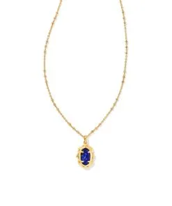 Kendra Scott Piper Gold Pendant Necklace In Blue Lapis