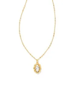 Kendra Scott Piper Gold Pendant Necklace In White Howlite