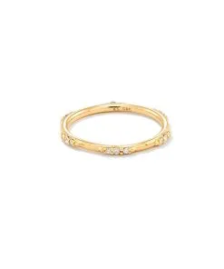 Kendra Scott Posey 14k Yellow Gold Band Ring In White Diamonds