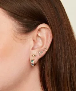 Kendra Scott Reeve Mini 14K Yellow Gold Single Stud Earring In Turquoise -Earrings Bracelets Elegant Shop kendra scott reeve piercing stud gold turquoise 03 lg