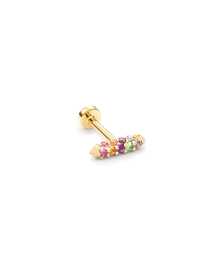 Kendra Scott Remi 14k Yellow Gold Mini Single Stud Earring In Multicolor