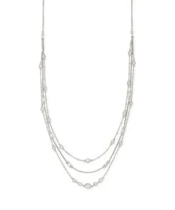 Kendra Scott Rina Silver Multi Strand Necklace In Lustre Glass