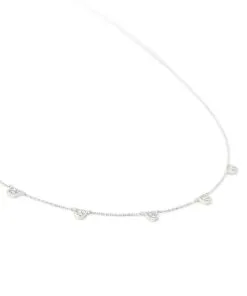 Kendra Scott Shannon 14k White Gold Collar Necklace In White Diamond -Earrings Bracelets Elegant Shop kendra scott shannon necklace 14k white gold white diamond 02 lg