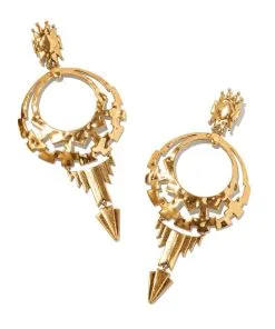Kendra Scott Shiva Statement Earrings In Vintage Gold