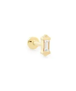 Kendra Scott Sianna Mini 14k Yellow Gold Single Stud Earring In White Diamond