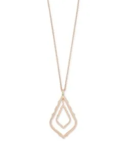 Kendra Scott Simon Long Pendant Necklace In Rose Gold