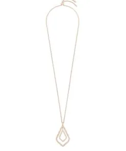 Kendra Scott Simon Long Pendant Necklace In Rose Gold -Earrings Bracelets Elegant Shop kendra scott simon pendant necklace rose gold na brass 01 lg