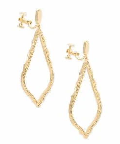 Kendra Scott Sophee Clip On Drop Earrings In Gold -Earrings Bracelets Elegant Shop kendra scott sophee earring gold na 01 lg